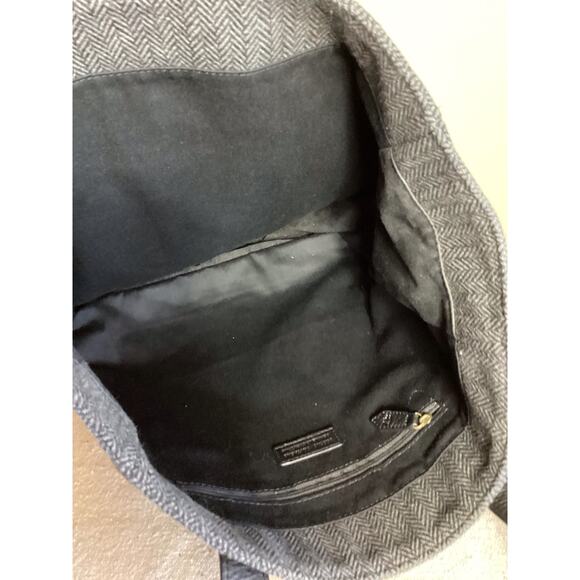 Brooks Brothers Women Purse Herringbone Wool and leather Tote Top handle EUC - Picture 9 of 11